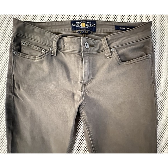 Lucky Brand Jeans Lolita Crop 28 Women Sz 6 Low Rise Y2K Stretch Straight Leg - Picture 3 of 10